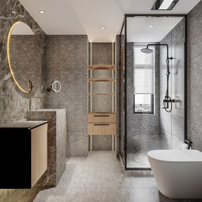 Minimalist Custom Bathroom Vanity With Mirror And Storage Cabinet
