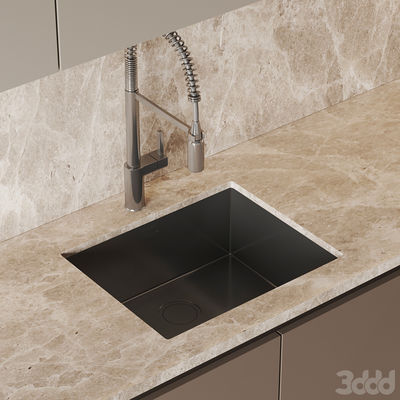 Modern EB Kitchen Cabinets Beige Wooden Cabinets Kitchen Storage System