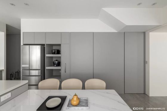 L Shaped Modern Gray Kitchen Cabinets Customized EB Kitchen Set