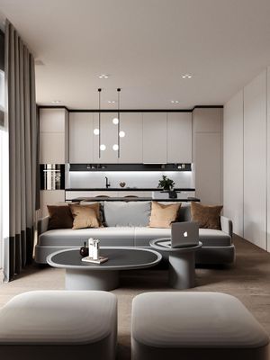 stylish Fitted EB Board Kitchen Cabinets White And Black Modern Customized