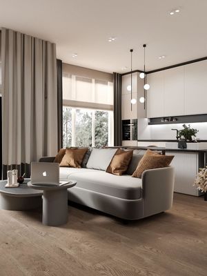 stylish Fitted EB Board Kitchen Cabinets White And Black Modern Customized