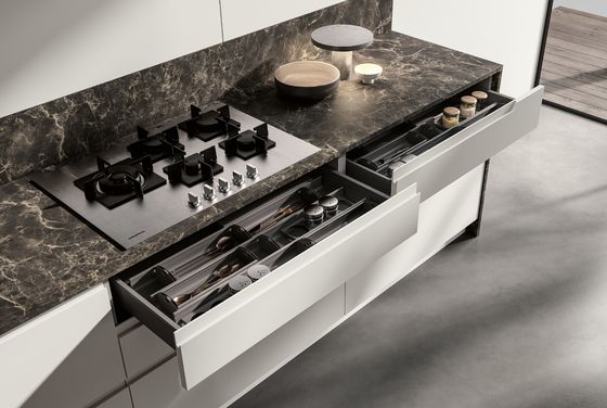 L shaped PET Kitchen Cabinets Customized White Modern Kitchen Cabinet