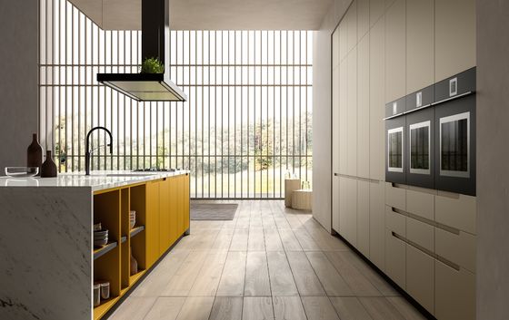 Customized PET Kitchen Cabinets Modern White Kitchen Storage Cabinet
