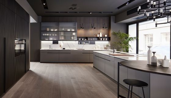 L Shaped Lacquer Kitchen Cabinet Tailored Custom Modern Kitchen Cabinets