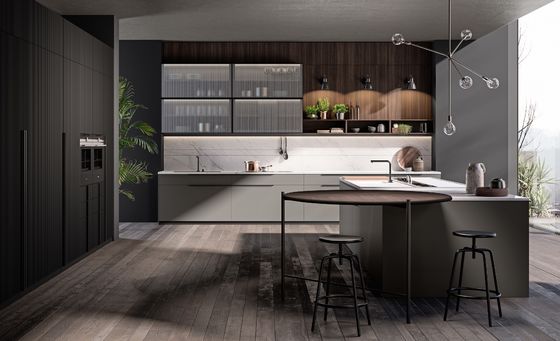 L Shaped Lacquer Kitchen Cabinet Tailored Custom Modern Kitchen Cabinets