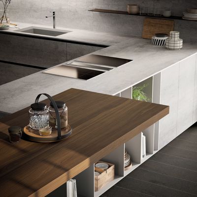 Melamine Customized Kitchen Cabinet Modern Kitchen Cabinet Stainless Steel Sink