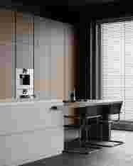Customized Lacquer Kitchen Cabinet Modern Style Wood Veneer Kitchen Cabinet