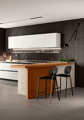 Customized White Lacquer Kitchen Cabinets Modern Kitchen System L Shaped
