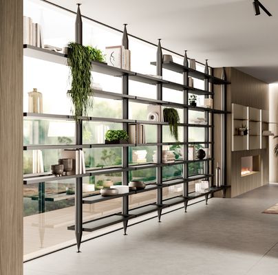 Minimalist UV Kitchen Cabinet Classic Style Customized With Bar Table