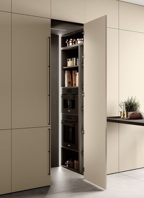 Minimalist UV Kitchen Cabinet Classic Style Customized With Bar Table
