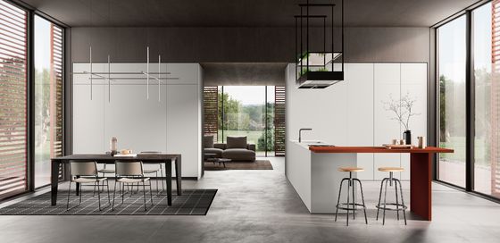 Customized Red And White Kitchen Cabinets Modern Handleless Kitchen Cabinets Design