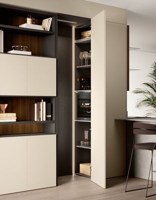 Customized Luxury Modern Beige Color Kitchen Cabinets Whole Kitchen Design