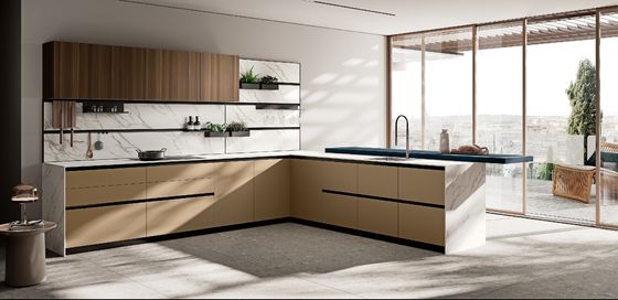 Customized Classic Wood Kitchen Cabinets Storage Solutions With White Cabinet