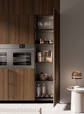 Customized Classic Wood Kitchen Cabinets Storage Solutions With White Cabinet