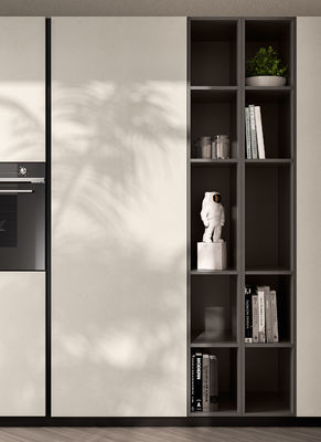 Customized EGGER Kitchen Cabinet Modern White And Black Cabinets