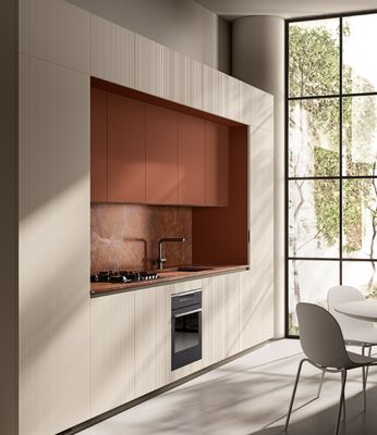 Brown Red Melamine Kitchen Cabinet Fitted Custom Modern Kitchen Cabinets
