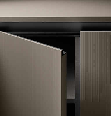 Classic Modern Grey Kitchen Cabinets Customized Fitted Kitchen Cabinet With Bar Table