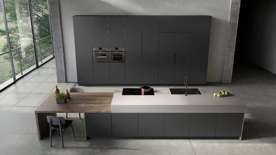 Black Melamine Kitchen Cabinets Tailored Kitchen Cabinet With Island Table