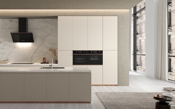 Customized White Melamine Kitchen Cabinets Fitted With Stainless Steel Sink Cabinet