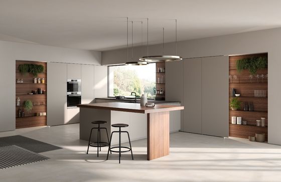 Modern Melamine Kitchen Cabinet Tailored Kitchen Set Custom With Dinning Bar