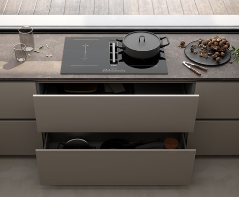 Modern Melamine Kitchen Cabinet Tailored Kitchen Set Custom With Dinning Bar