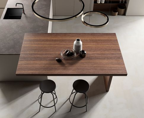 Modern Melamine Kitchen Cabinet Tailored Kitchen Set Custom With Dinning Bar