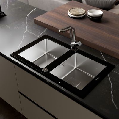 Tailored Wood Grain Kitchen Cabinets Wood Veneer Walnut Color Kitchen Cabinets