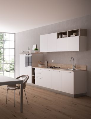 Customized Modern EB Board Kitchen Cabinet Tailored White Kitchen System