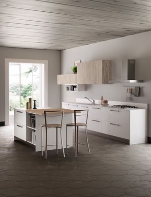 White Wood Grain EB Board Kitchen Cabinet Tailored Freestanding Sideboard
