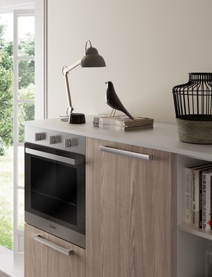 White Wood Grain EB Board Kitchen Cabinet Tailored Freestanding Sideboard