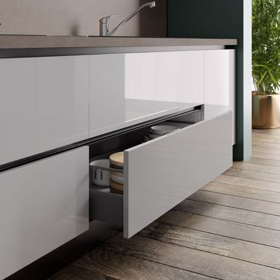Tailored Green And White Kitchen Cabinets L Shaped Lacquer Kitchen Set