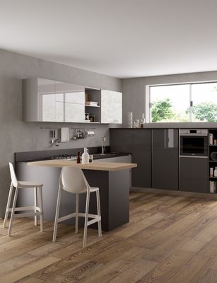 U Shaped Lacquer Kitchen Cabinet Tailored White And Grey Kitchen Cabinet