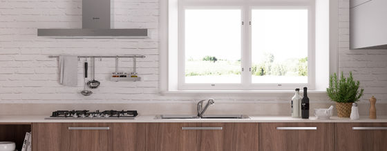 Wood Veneer Melamine White Kitchen Cabinets Tailored Melamine Kitchen Set
