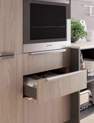 Customized Modern Wood Veneer Kitchen Cabinet Set Minimalist Kitchen System