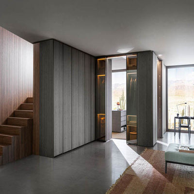 Modern clothes storage wardrobes furniture set custom bedroom aluminium glass door wooden walk in closet wardrobe design