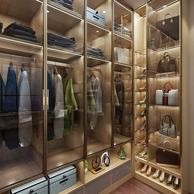 Metal modular custom stainless steel wooden designs modern bedroom closet wardrobe