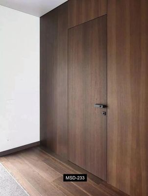 Frameless Custom Hidden Door Minimalist Solid Wood Interior Hidden Door Design