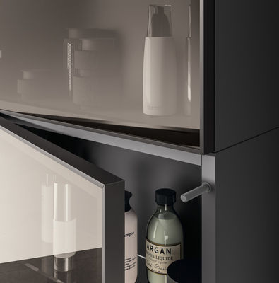 Beige Brown Customized Bathroom Modern Double Sink Bathroom Cabinet