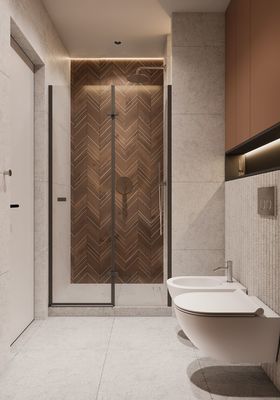 Black And Orange Customized Bathroom L Shaped Bathroom Cabinet ISO9001