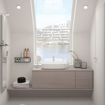 Customized Bathroom Cabinet with Sliding Drawers White Basin