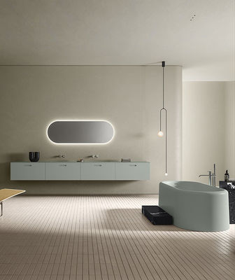 Customized Modern Mint Green Bathroom Vanity Minimalist Green Bathroom Cabinet