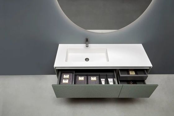 Customized Modern Green and Red Bathroom Vanity Double Sink Bathroom Cabinet