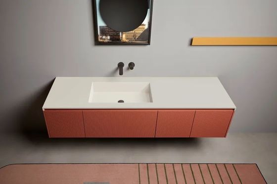 Customized Modern Green and Red Bathroom Vanity Double Sink Bathroom Cabinet