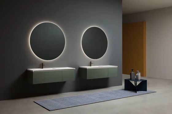 Customized Modern Green and Red Bathroom Vanity Double Sink Bathroom Cabinet
