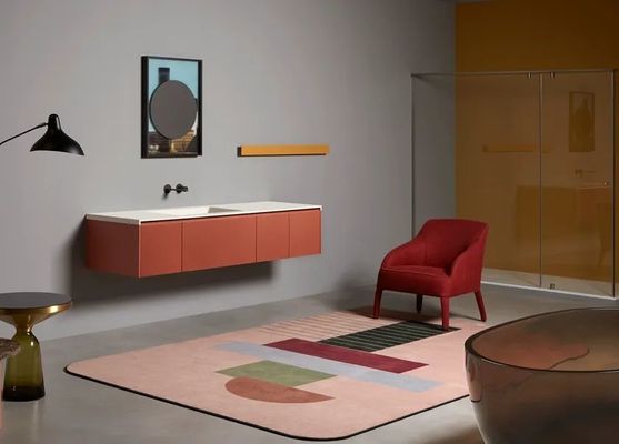 Customized Modern Green and Red Bathroom Vanity Double Sink Bathroom Cabinet