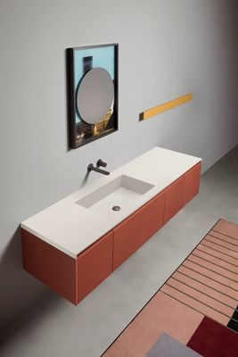 Customized Modern Green and Red Bathroom Vanity Double Sink Bathroom Cabinet