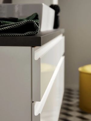 Customized White Lacquer Bathroom Vanity Modern Floating Storage Cabinet