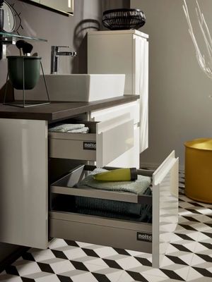 Customized White Lacquer Bathroom Vanity Modern Floating Storage Cabinet