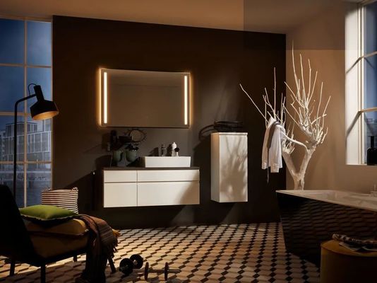 Customized White Lacquer Bathroom Vanity Modern Floating Storage Cabinet