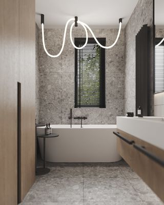 Customized Bathroom Cabinet with Tall Wardrobe Whole House Design